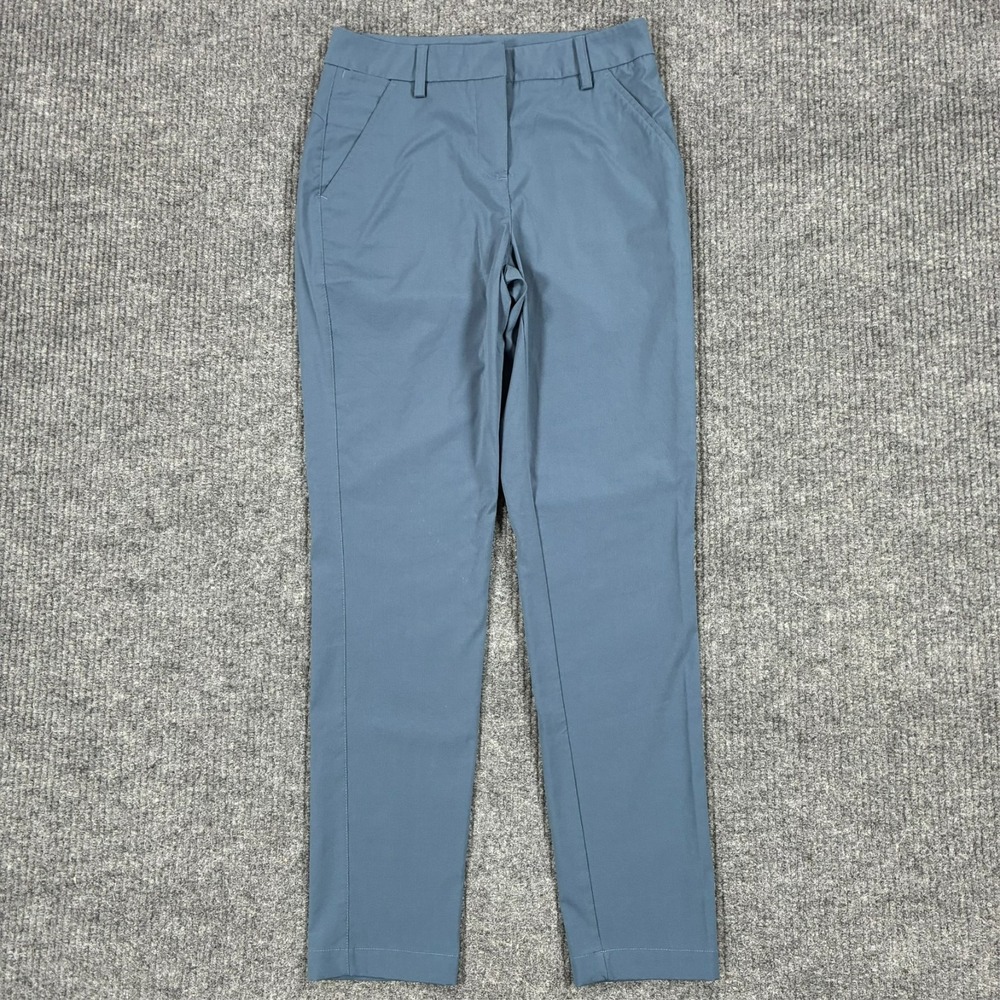 Puma Womens Golf Pants Size 0 Blue Performance Stretch Flat Front Mid Rise